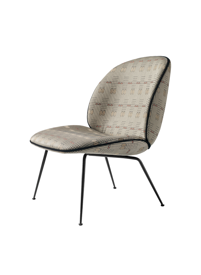 Beetle Lounge Chair - Fully Upholstered, Conic base, Black Matte