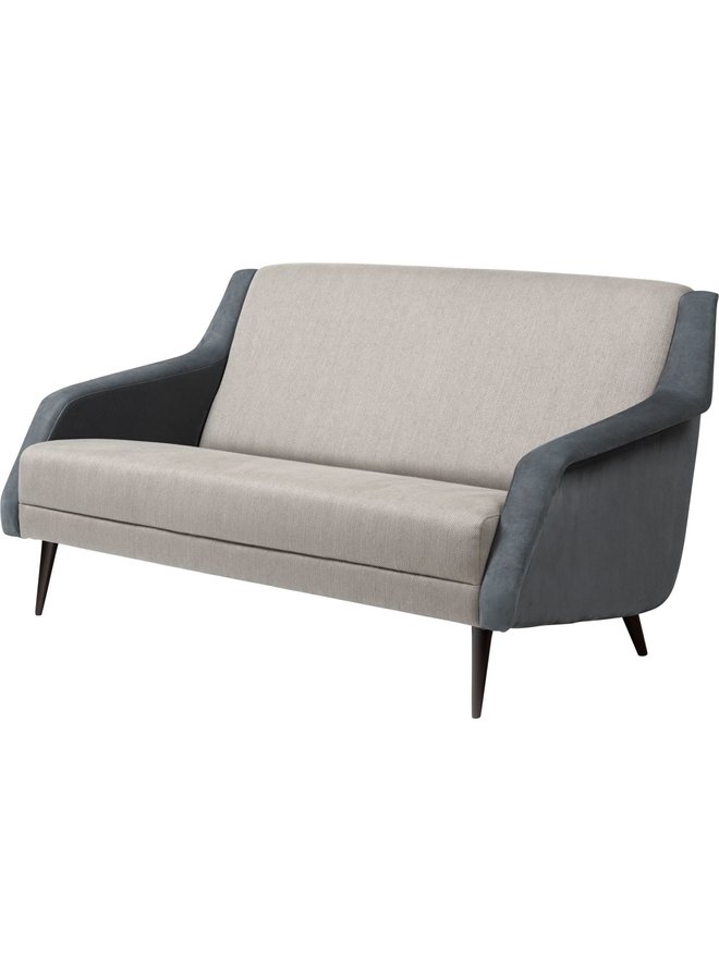 CDC.2 Sofa - Fully Upholstered, 143x82, Wood base, Black High Gloss