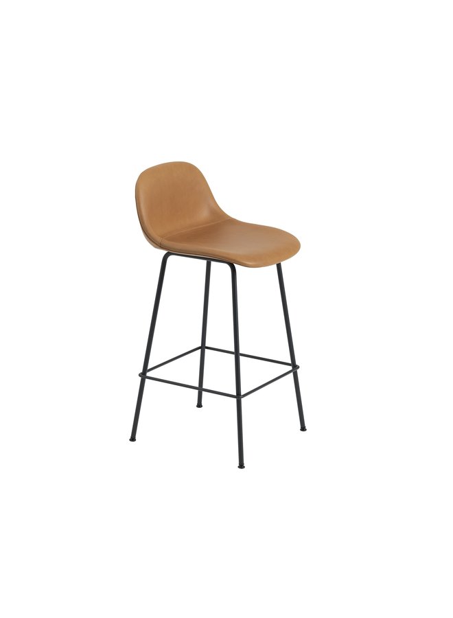 FIBER BAR STOOL W. BACKREST / TUBE BASE H: 65 CM