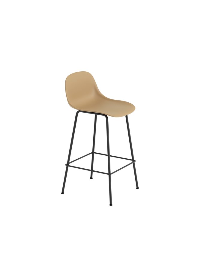 FIBER BAR STOOL W. BACKREST / TUBE BASE H: 75 CM / 29.5"