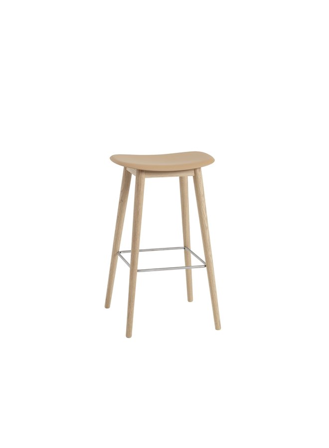 FIBER BAR STOOL / WOOD BASE H: 75 CM / 29.5"