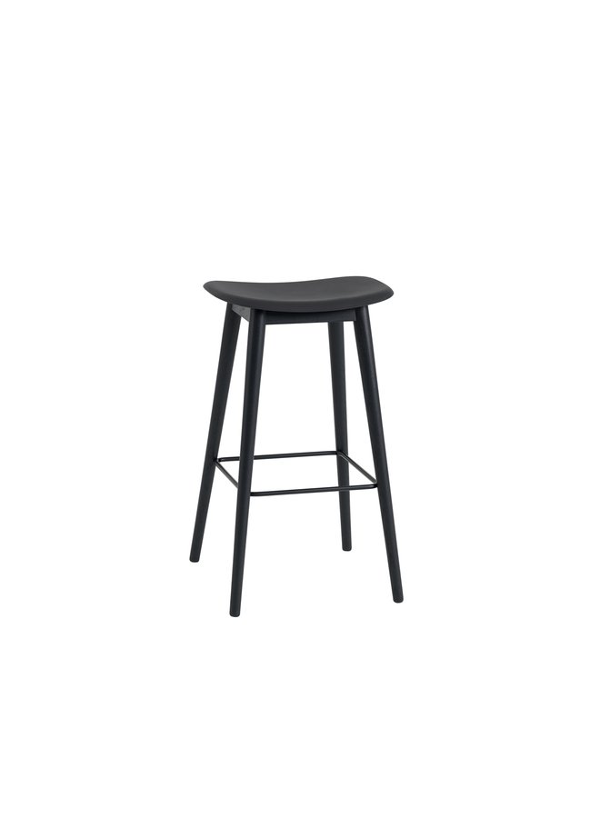 FIBER BAR STOOL / WOOD BASE H: 75 CM / 29.5"