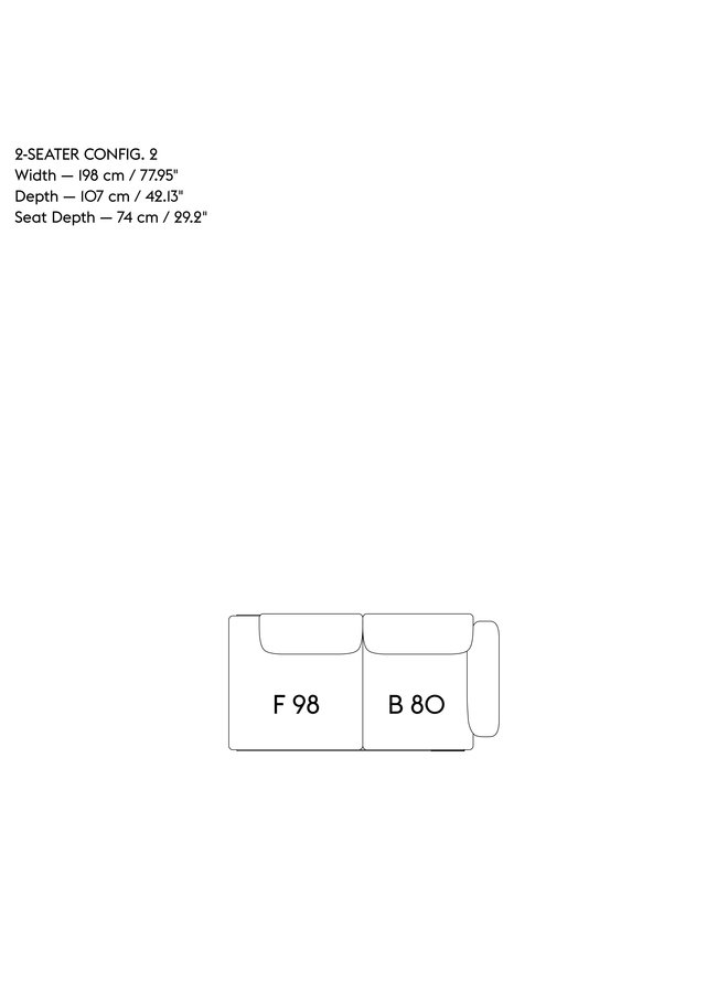 IN SITU MODULAR SOFA / 2-SEATER - CONFIGURATION 2