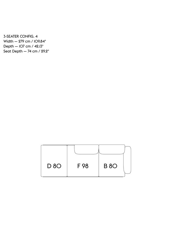 IN SITU MODULAR SOFA / 3-SEATER - CONFIGURATION 4