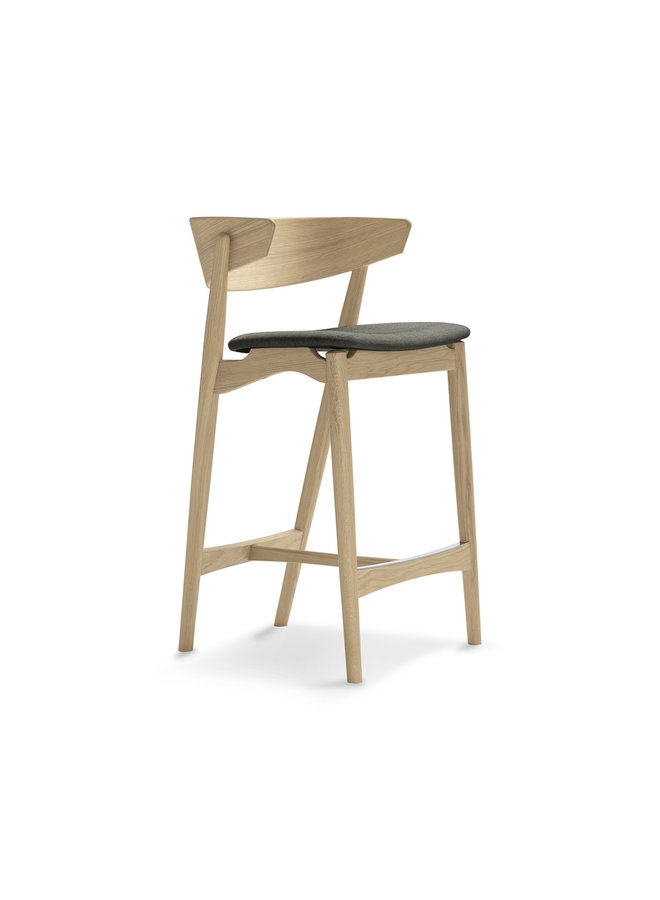 Sibast No 7 Oak Counter stool 65cm - Wooden backrest/upholstered seat