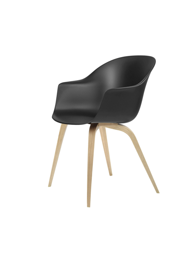 Bat Dining Chair, Wood base, Oak Semi Matte Lacquered, Plastic Guides