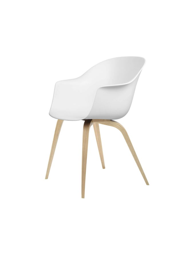 Bat Dining Chair, Wood base, Oak Semi Matte Lacquered, Plastic Guides