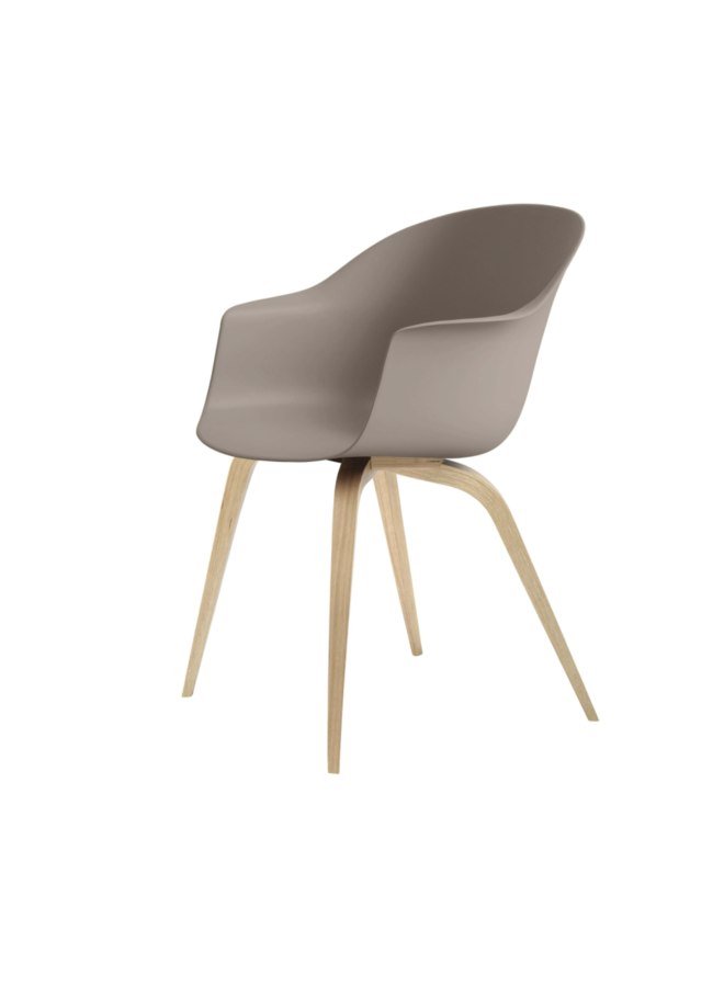 Bat Dining Chair, Wood base, Oak Semi Matte Lacquered, Plastic Guides