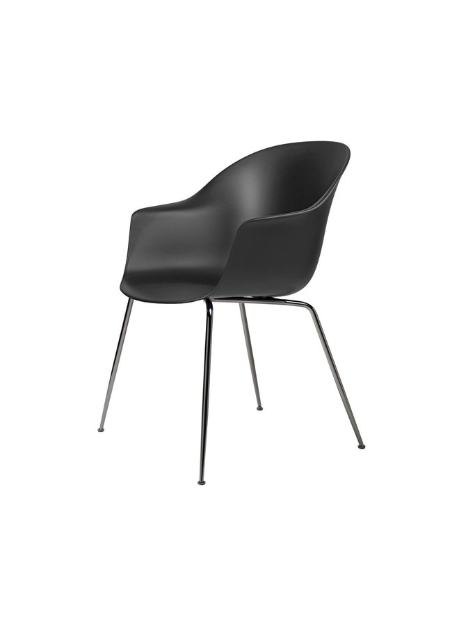 Bat Dining Chair, Conic base, Black Chrome Base, Felt Glides