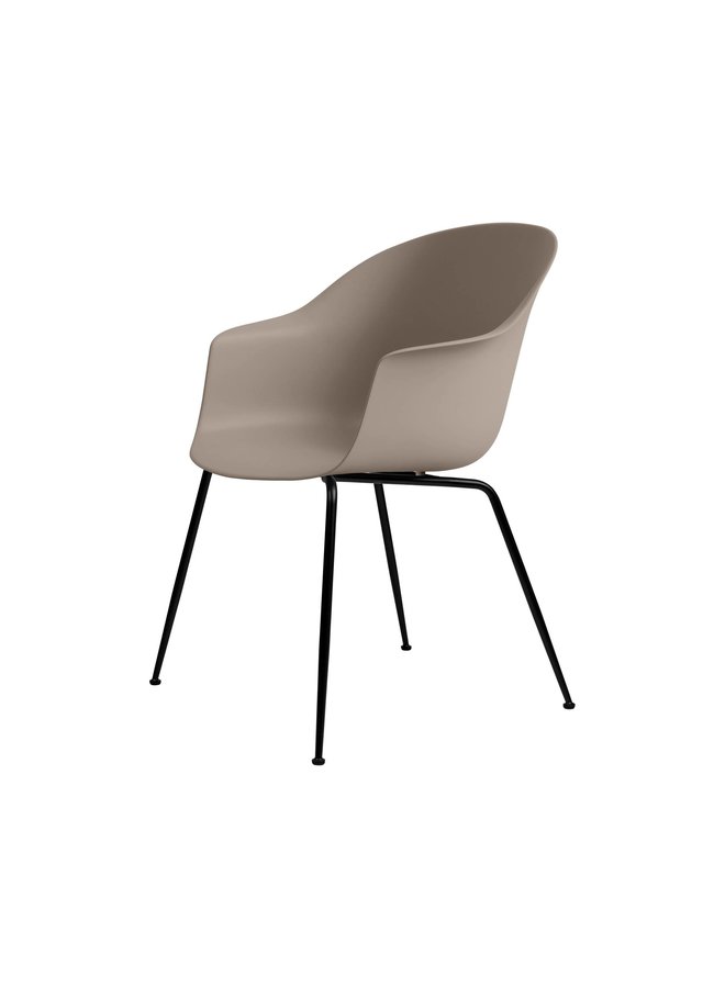 Bat Dining Chair, Conic base, Black Matt Base, Plastic Glides