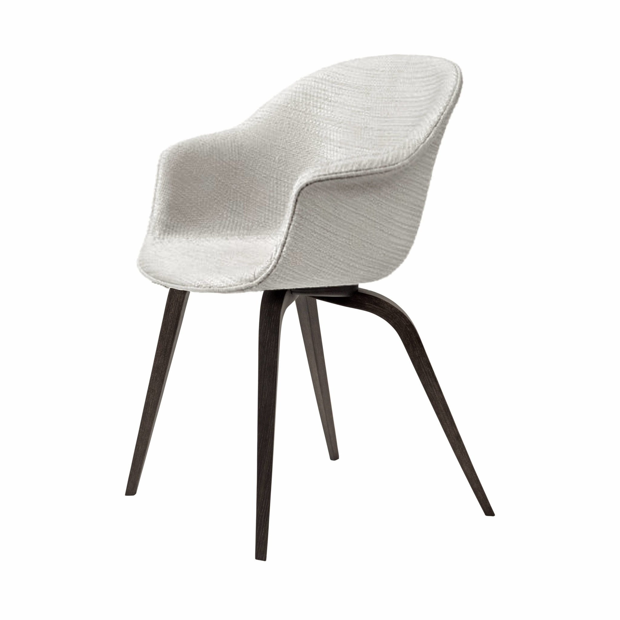 Bat Dining Chair Fully Upholstered, Wood base, Smoked Oak Matt