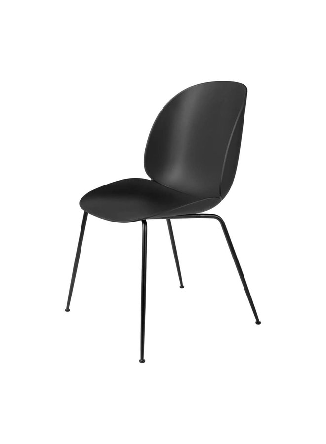 Beetle Dining Chair - Un-Upholstered, Conic base, Black Matt Base