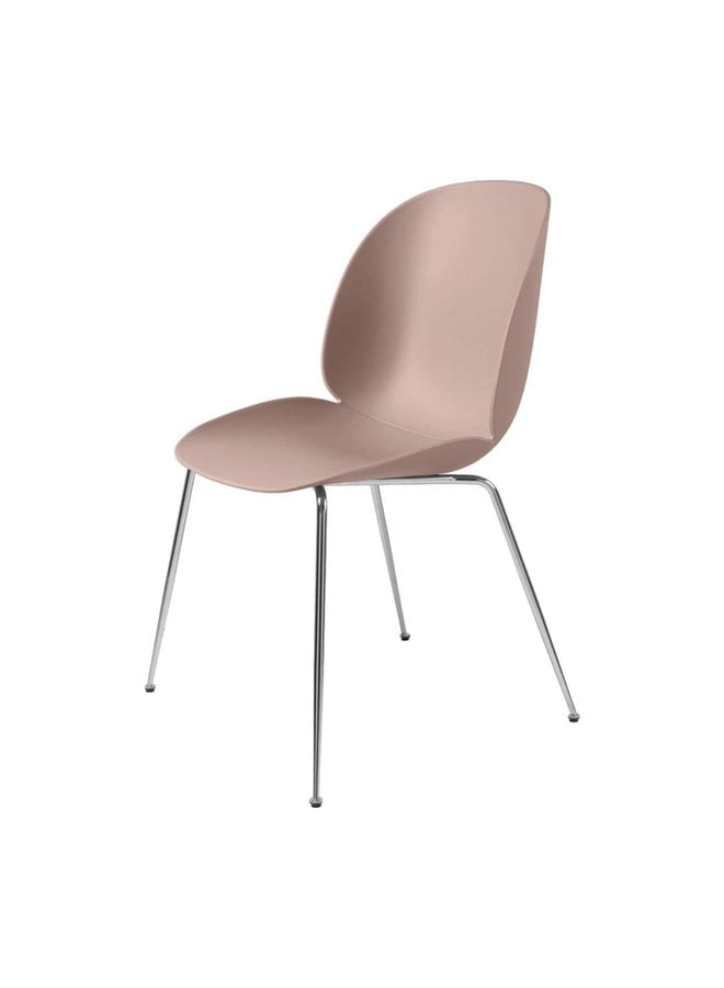 Beetle Dining Chair - Un-Upholstered, Conic base, Chrome Base