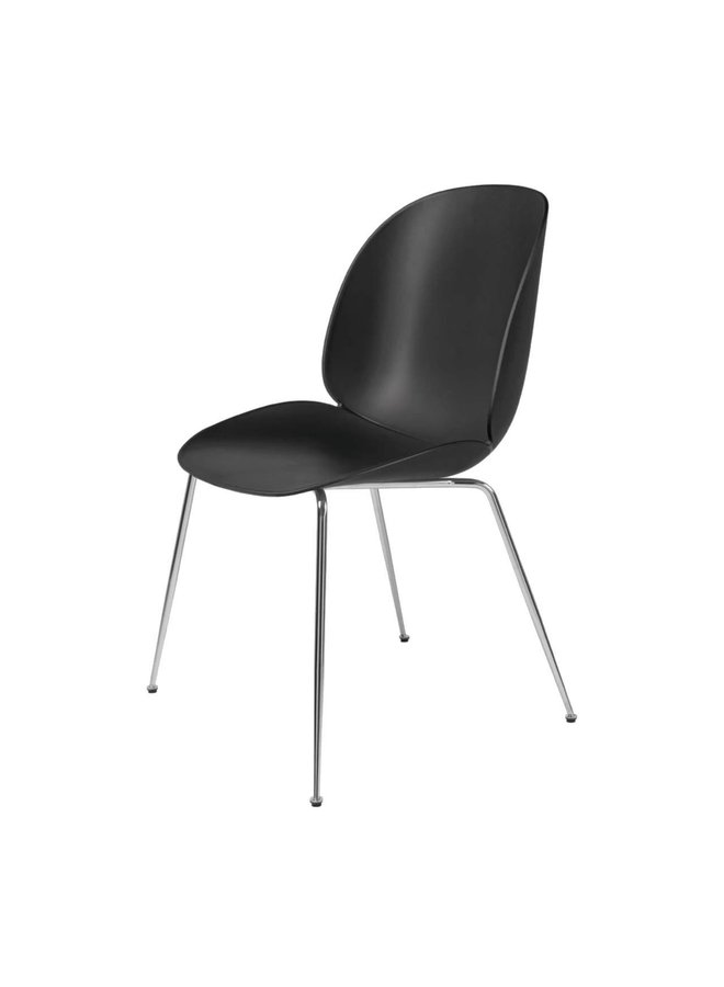 Beetle Dining Chair - Un-Upholstered, Conic base, Chrome Base