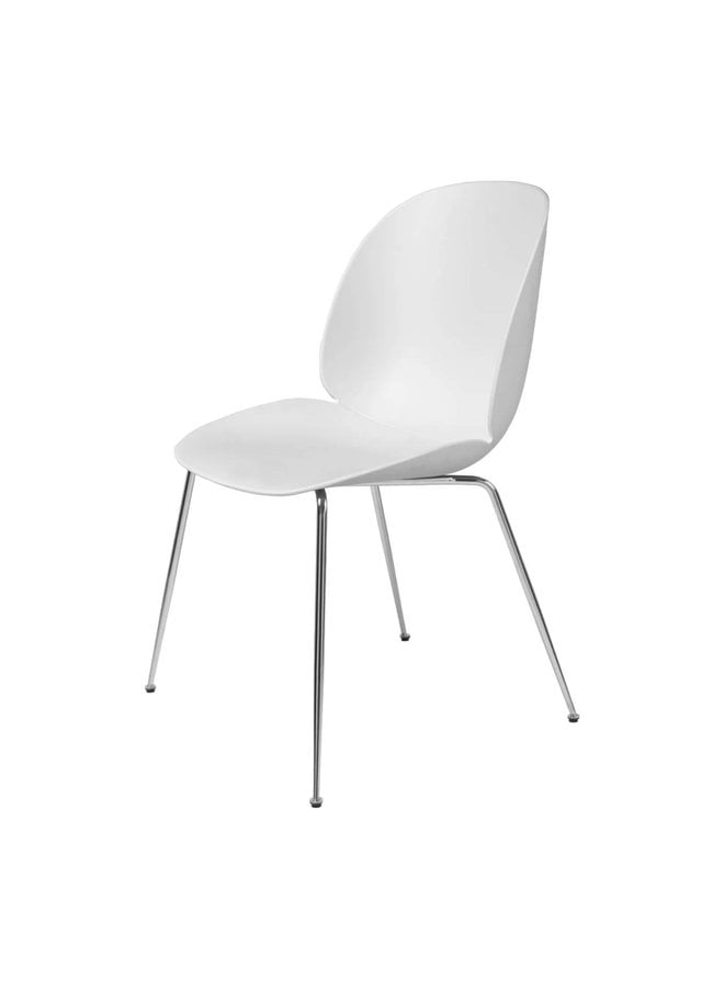 Beetle Dining Chair - Un-Upholstered, Conic base, Chrome Base