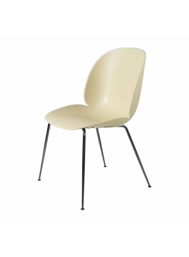 Beetle Dining Chair - Un-Upholstered, Conic base, Black Chrome Base
