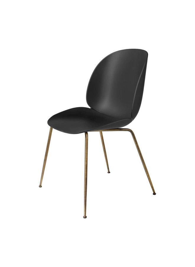 Beetle Dining Chair - Un-Upholstered, Conic base, Antique Brass Base