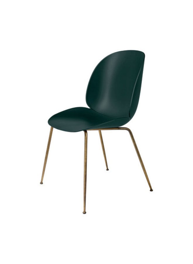 Beetle Dining Chair - Un-Upholstered, Conic base, Antique Brass Base