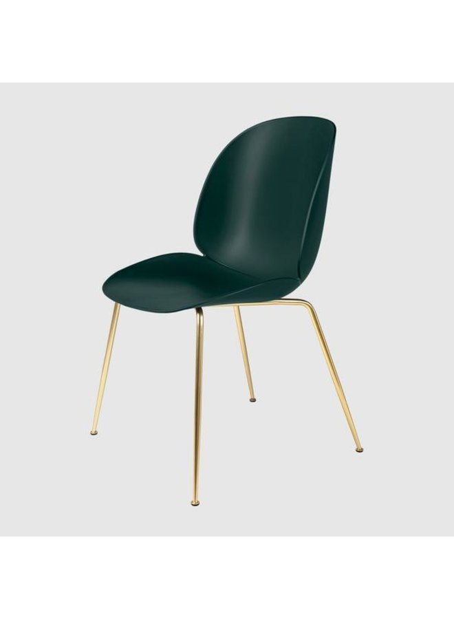 Beetle Dining Chair - Un-Upholstered, Conic base, Brass Semi Matt Base