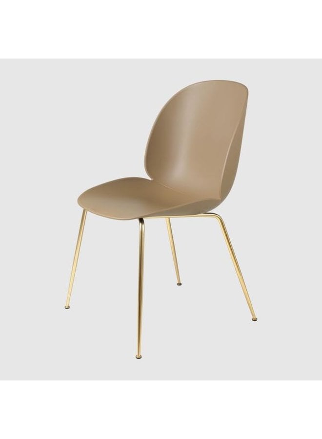 Beetle Dining Chair - Un-Upholstered, Conic Base, Brass Semi Matte Base