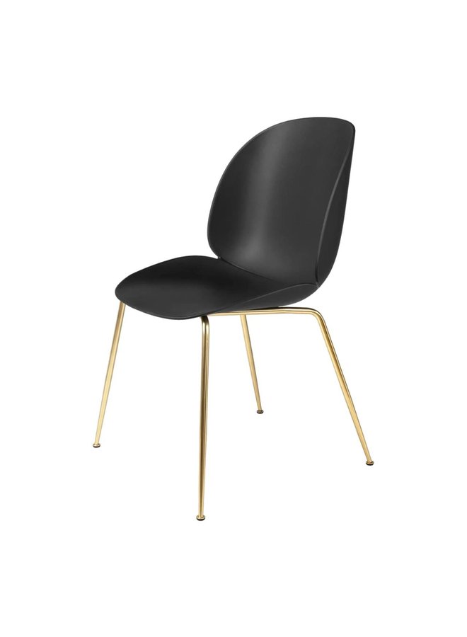 Beetle Dining Chair - Un-Upholstered, Conic base, Brass Semi Matt Base