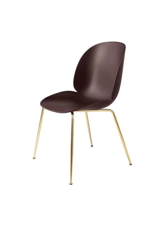 Beetle Dining Chair - Un-Upholstered, Conic base, Brass Semi Matt Base