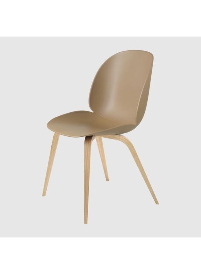 Beetle Dining Chair - Un-Upholstered, Wood base, Oak Semi Matt Lacquered Base