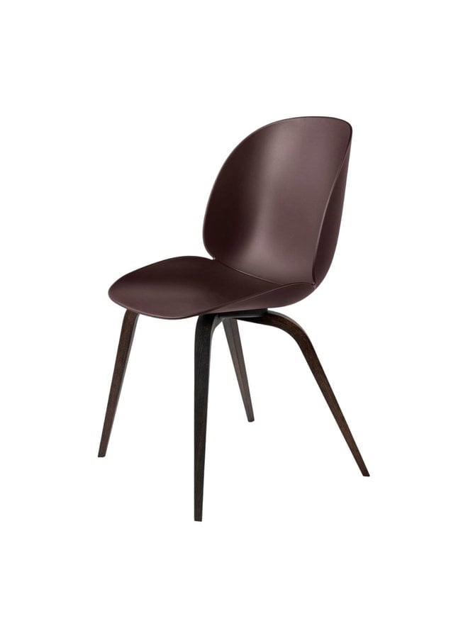 Beetle Dining Chair - Un-Upholstered, Wood base, American Walnut Matt Lacquered Base