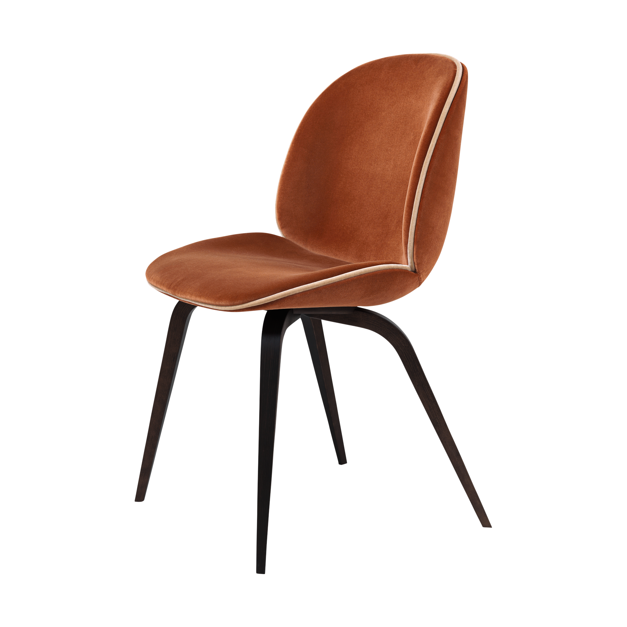 Beetle Dining Chair - Fully Upholstered, Wood base, Smoked Oak Matt ...