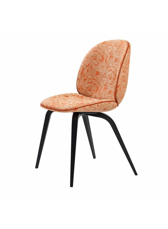Beetle Dining Chair - Fully Upholstered, Wood base, American Walnut Matt Lacquered Base