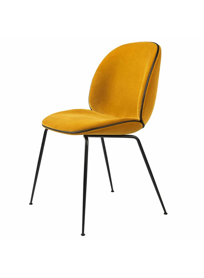 Beetle Dining Chair - Fully Upholstered, Conic base, Black Matt Base