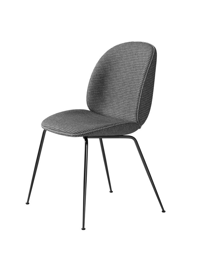 Beetle Dining Chair - Fully Upholstered, Conic base, Black Chrome Base