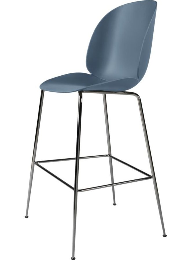 Beetle Bar Chair - Un-Upholstered, 75, Conic base, Black Chrome Base