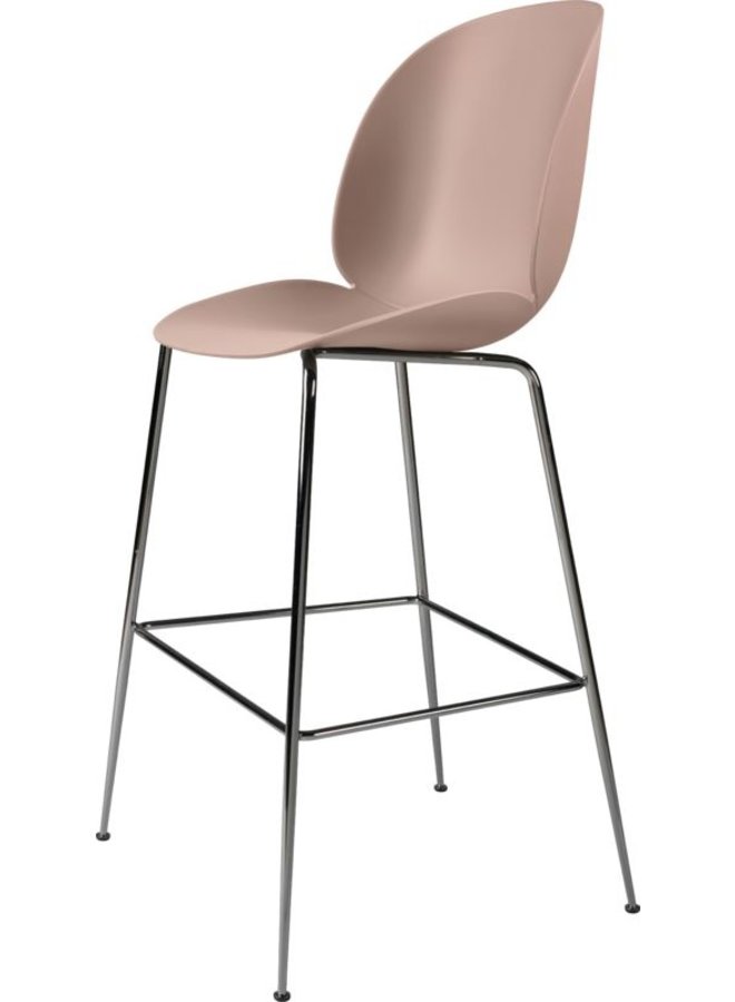 Beetle Bar Chair - Un-Upholstered, 75, Conic base, Black Chrome Base