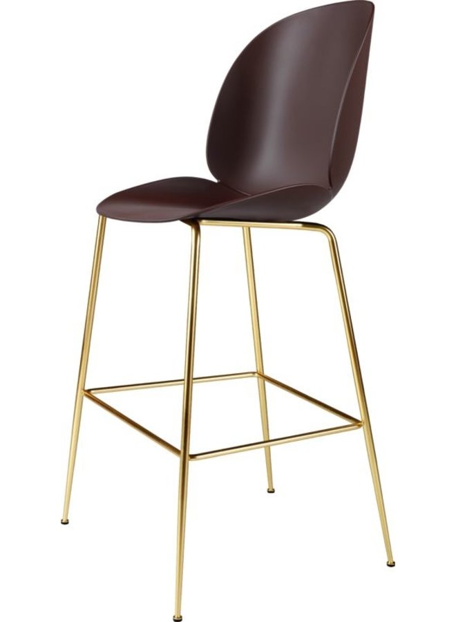 Beetle Bar Chair - Un-Upholstered, 75, Conic base, Brass Semi Matt Base