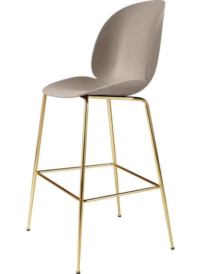 Beetle Bar Chair - Un-Upholstered, 75, Conic base, Brass Semi Matt Base