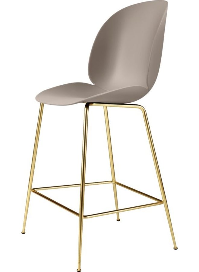 Beetle Counter Chair - Un-Upholstered, 65, Conic base, Brass Semi Matt Base