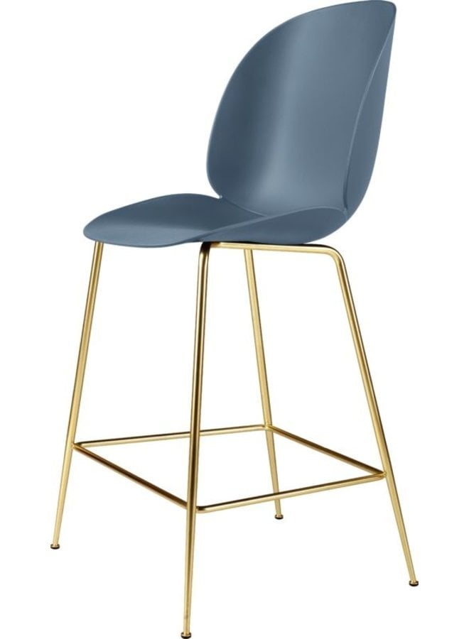 Beetle Counter Chair - Un-Upholstered, 65, Conic base, Brass Semi Matt Base