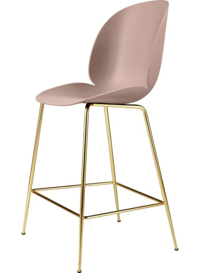 Beetle Counter Chair - Un-Upholstered, 65, Conic base, Brass Semi Matt Base