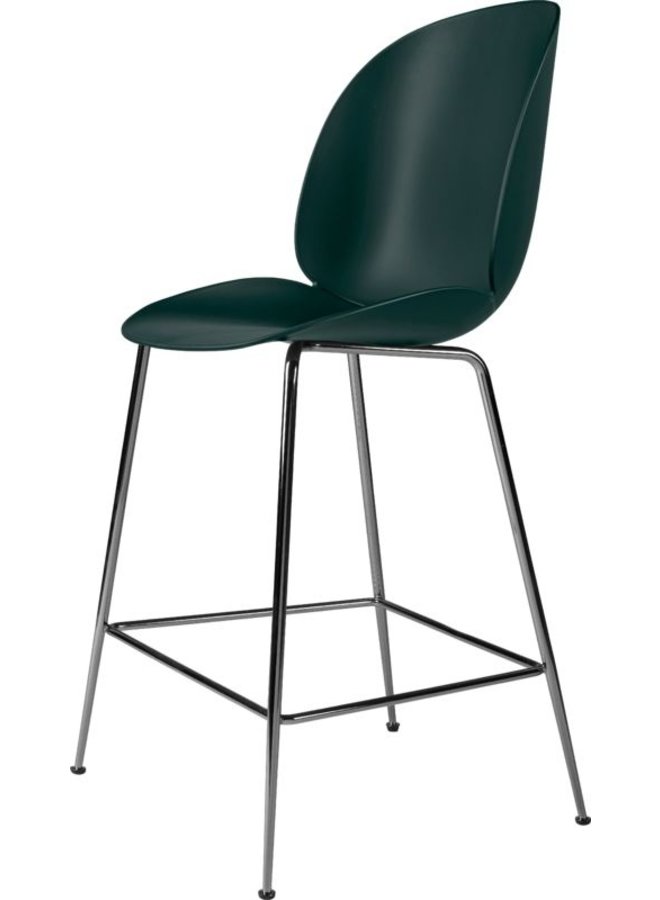 Beetle Counter Chair - Un-Upholstered, 65, Conic base, Black Chrome Base