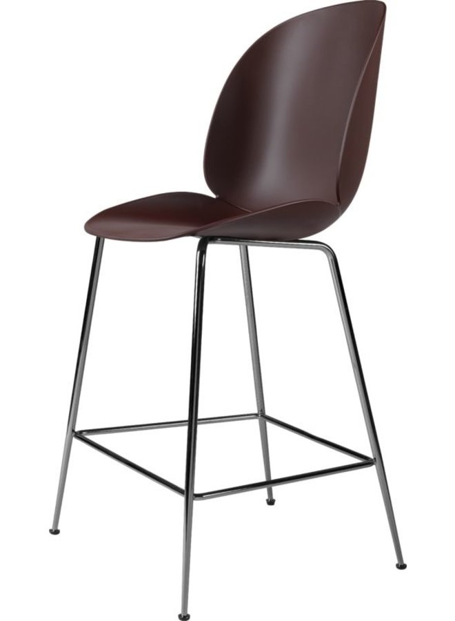 Beetle Counter Chair - Un-Upholstered, 65, Conic base, Black Chrome Base