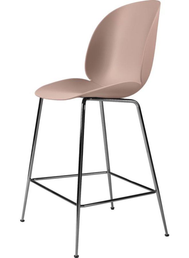 Beetle Counter Chair - Un-Upholstered, 65, Conic base, Black Chrome Base