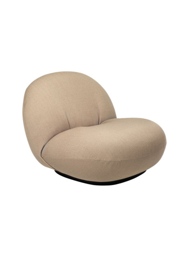 Pacha Lounge Chair - Fully Upholstered, Semi-Matte Black, Returning Swivel