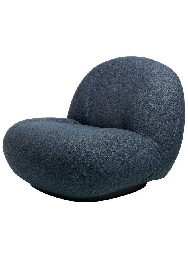 Pacha Lounge Chair - Fully Upholstered, Semi-Matte Black, Returning Swivel
