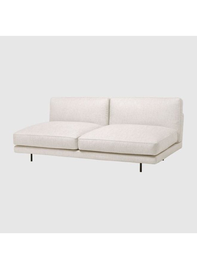 Flaneur Sofa - Fully Upholstered, 2-seater, Black Matt Base
