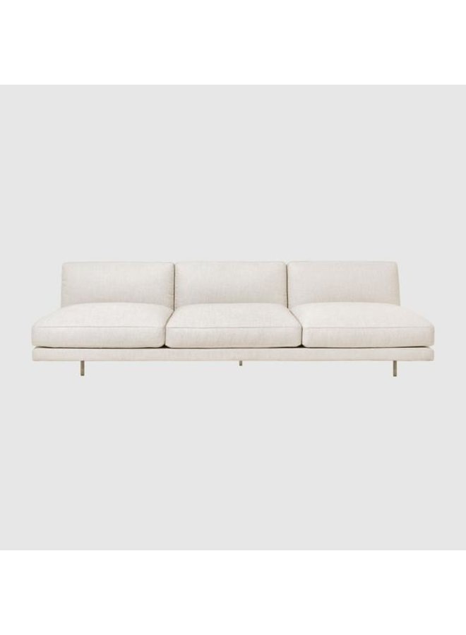 Flaneur Sofa - Fully Upholstered, 3-seater, Antique Brass Base