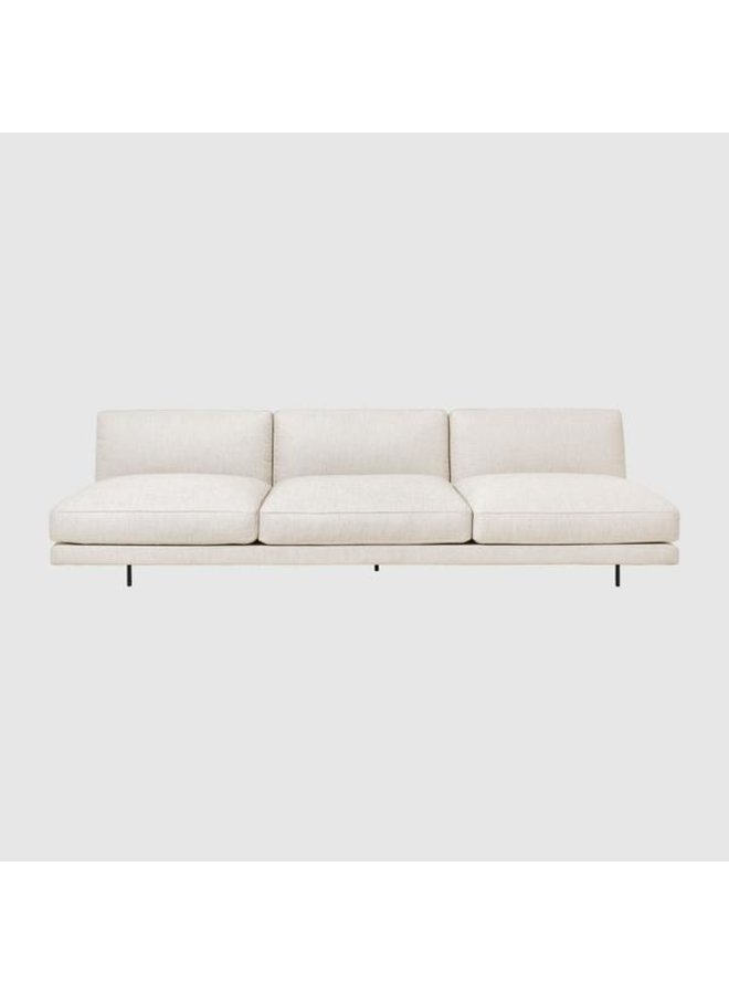 Flaneur Sofa - Fully Upholstered, 3-seater, Black Matt Base