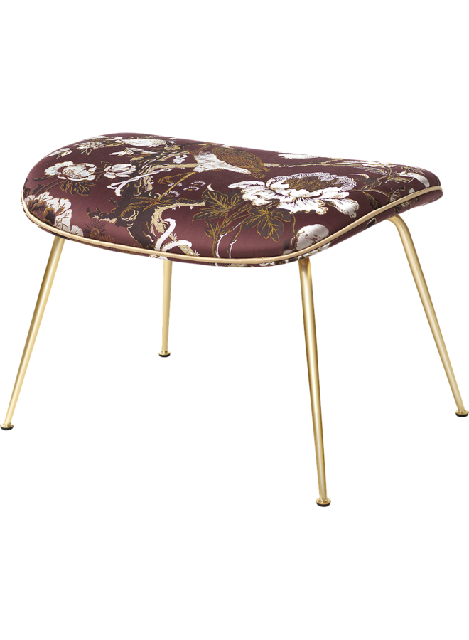 Beetle Ottoman - Fully Upholstered, Conic base, Antique Brass Base