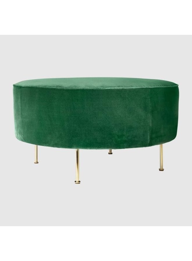 Modern Line Pouffe - Fully Upholstered, Ø80, Brass Shiny