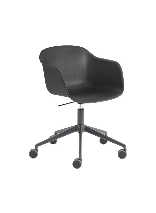 Fiber Armchair / Swivel Base with Castors & Gas Lift